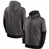 Men's Tampa Bay Buccaneers New 2020 Nike Gray Black Fan Gear Mascot Performance Full Zip Hoodie,baseball caps,new era cap wholesale,wholesale hats